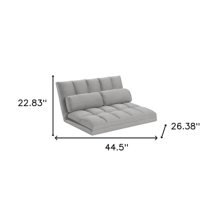 45" Gray Futon Convertible Sleeper Loveseat and Toss Pillows-4