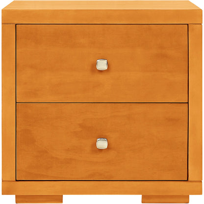 19" Light Brown Solid and Manufactured Wood Two Drawer Nightstand-2