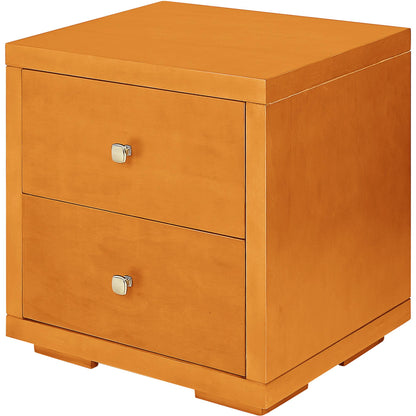19" Light Brown Solid and Manufactured Wood Two Drawer Nightstand-1
