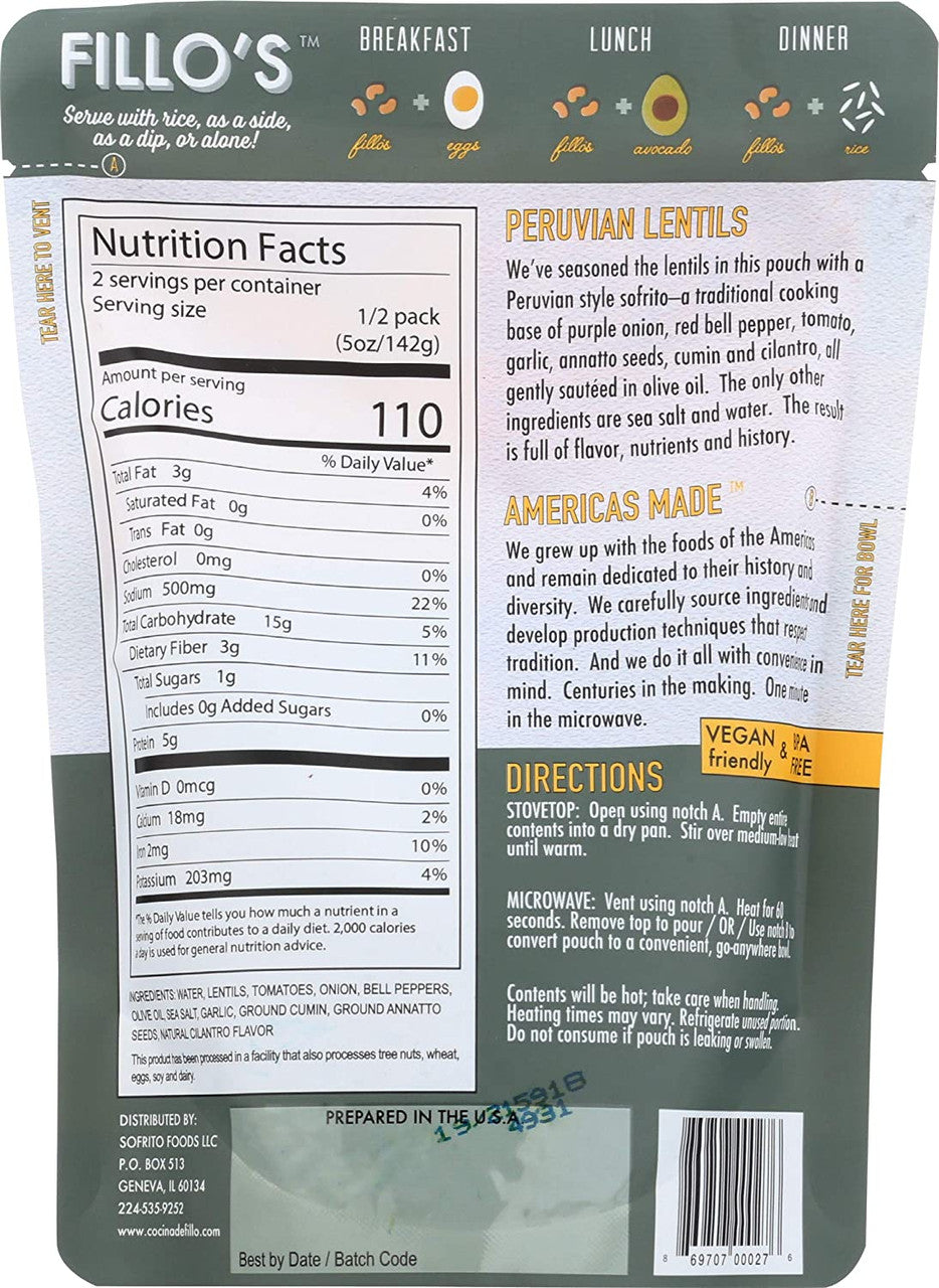 FILLOS PRUVIAN LENTIL BN ( 6 X 10 OZ   )-1