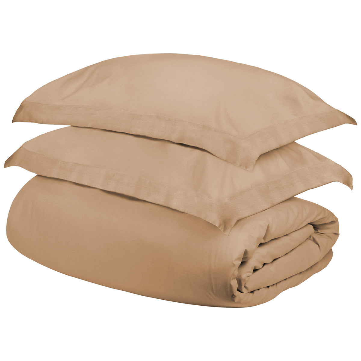 Beige King Cotton Blend 300 Thread Count Washable Duvet Cover Set-0