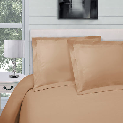 Beige King Cotton Blend 300 Thread Count Washable Duvet Cover Set-3