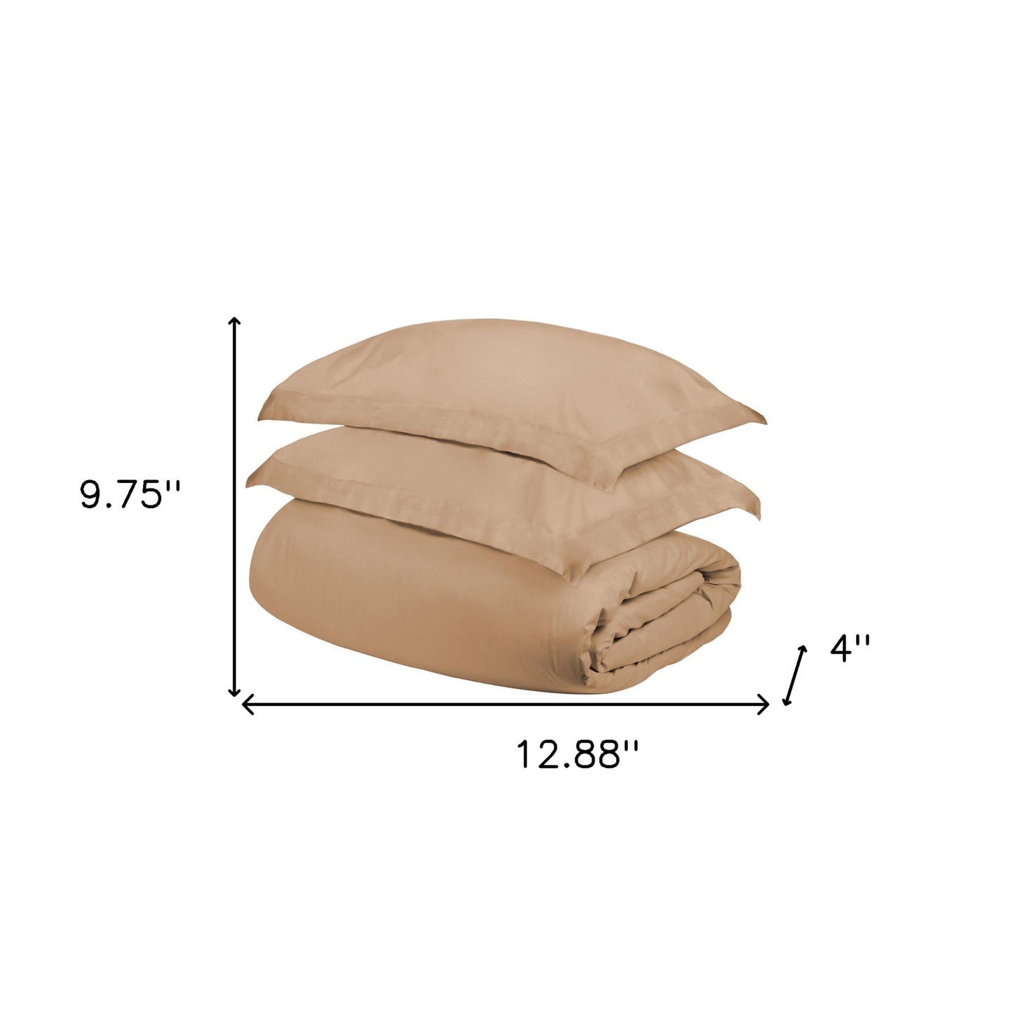 Beige King Cotton Blend 300 Thread Count Washable Duvet Cover Set-4
