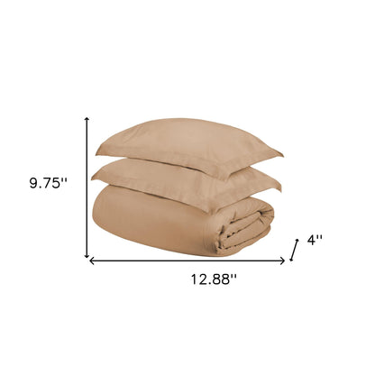 Beige King Cotton Blend 300 Thread Count Washable Duvet Cover Set-4