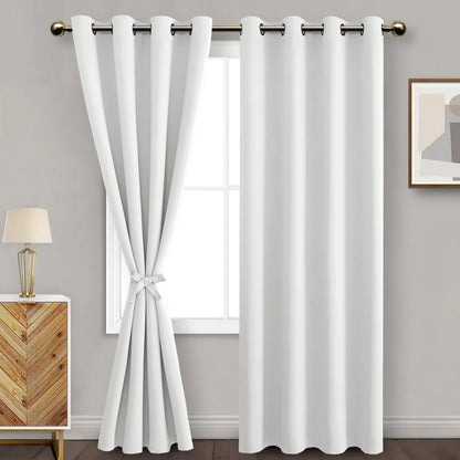 DWCN Blackout Curtains with Tiebacks, Set of 2 Panels-8