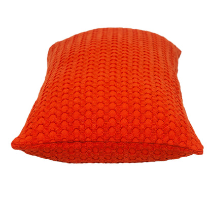 14" X 26" Orange Cotton Lumbar Throw Pillow with Texture-2
