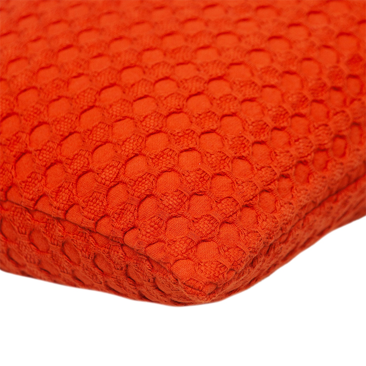 14" X 26" Orange Cotton Lumbar Throw Pillow with Texture-3
