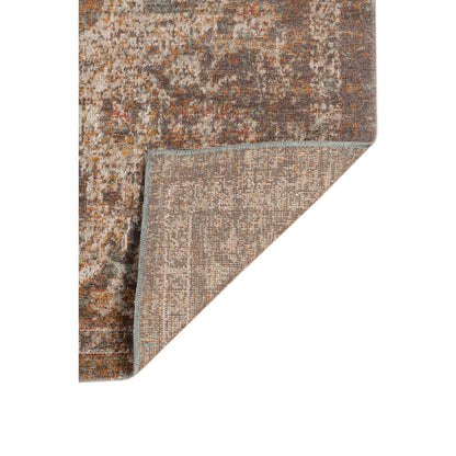 7' Beige Gray and Taupe Medallion Power Loom Runner Rug-4