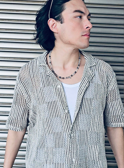 Black Rutilated Quartz Men's Necklace MEN14-4