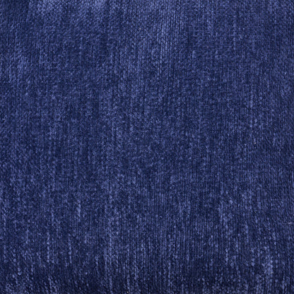 18" Blue Chenille Cube Pouf Ottoman-7
