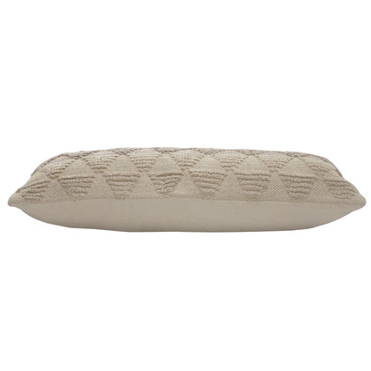 14" X 36" Natural and Gray Geometric Cotton Lumbar Throw Pillow-5