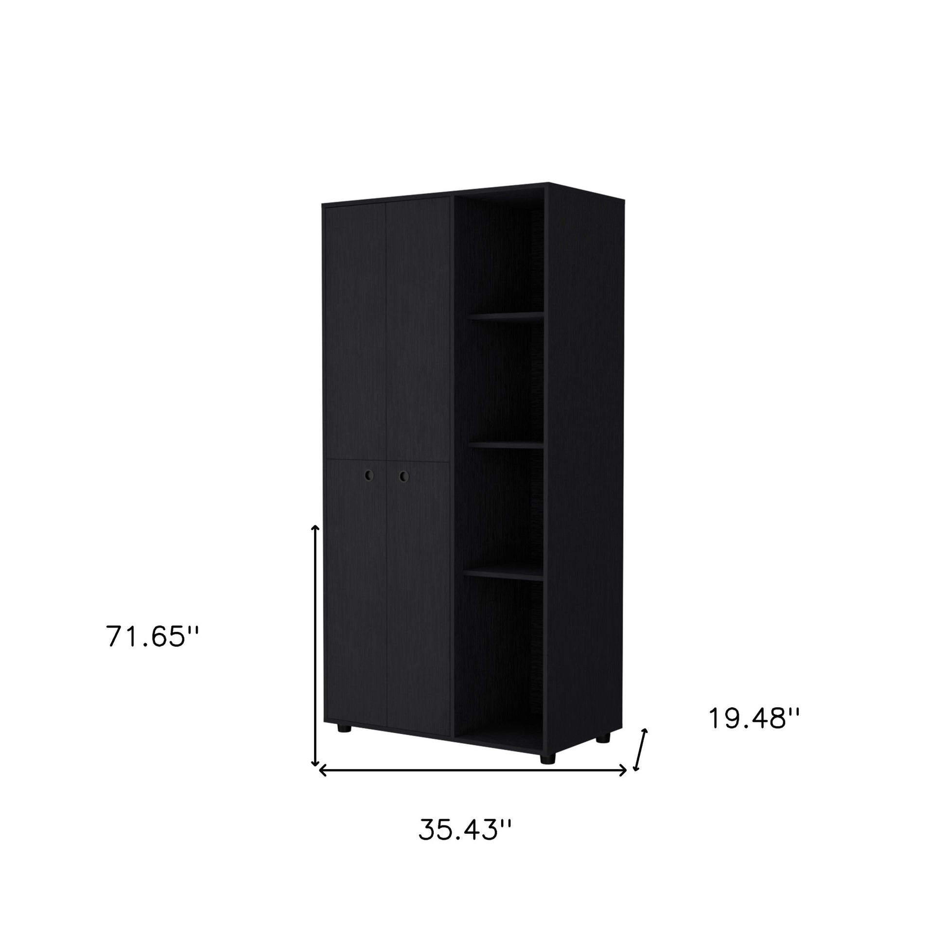 35" Black Drawer Dresser-6