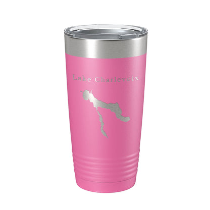 Lake Charlevoix Map Tumbler Travel Mug Insulated Laser Engraved Coffee Cup Michigan 20 oz-11