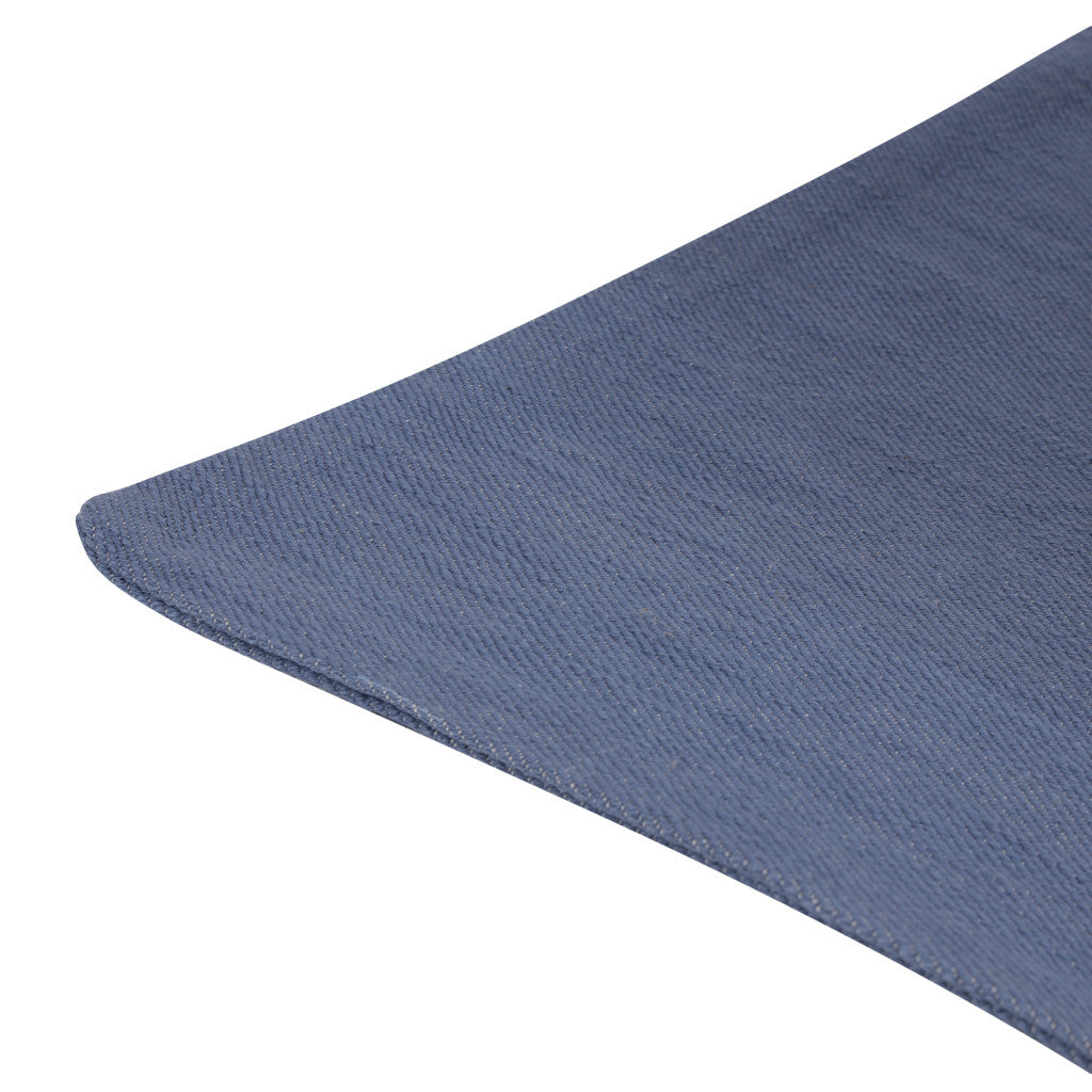 20" Blue Cotton Throw Pillow With Buttons-3