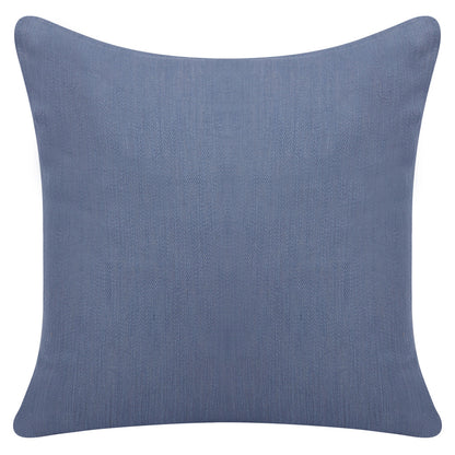 20" Blue Cotton Throw Pillow With Buttons-2