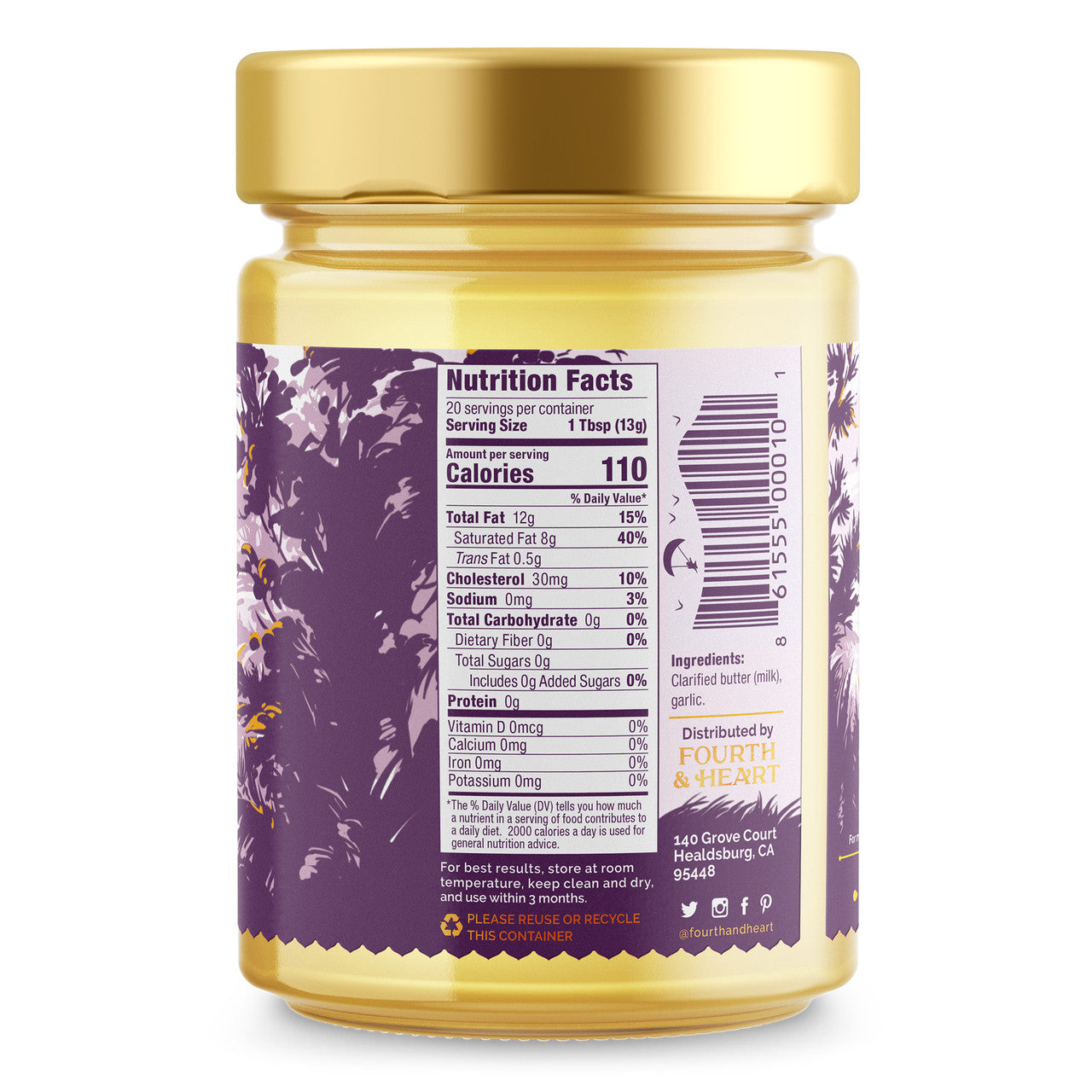 4th & Heart Ghee Butter California Garlic (6x9 OZ)-1