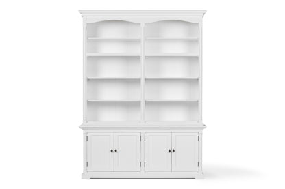 65" White Solid Wood Frame Dining Hutch With Fourteen Shelves-1