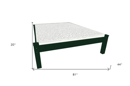 Dark Green Solid Wood Twin Bed Frame-4