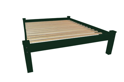 Dark Green Solid Wood Twin Bed Frame-2