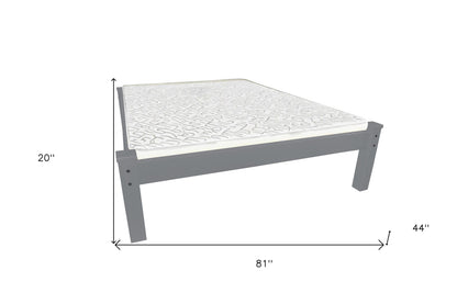 Gray Solid Wood Twin Bed Frame-5