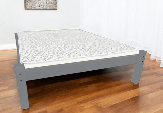 Gray Solid Wood Twin Bed Frame-0