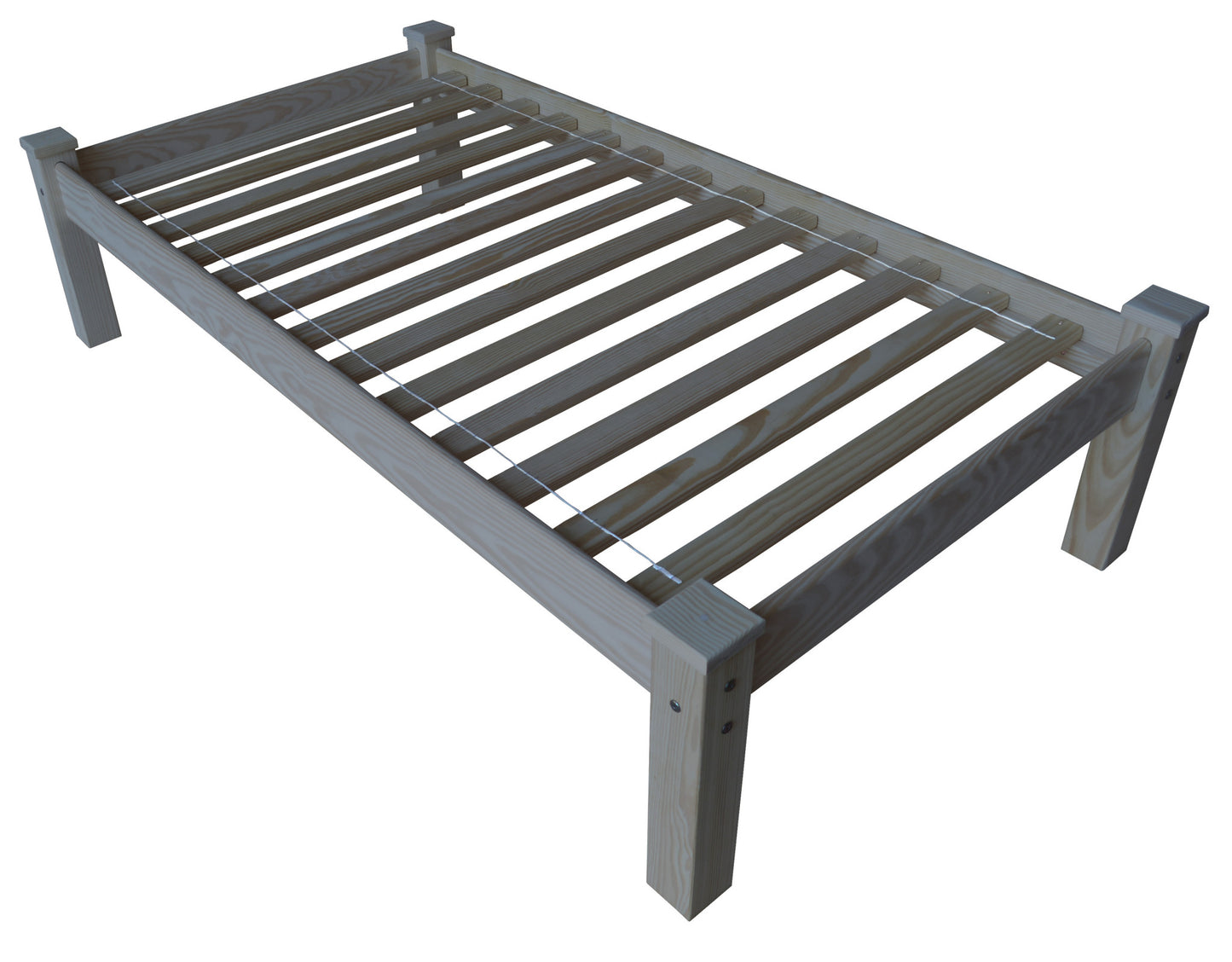 Gray Solid Wood Twin Bed Frame-2
