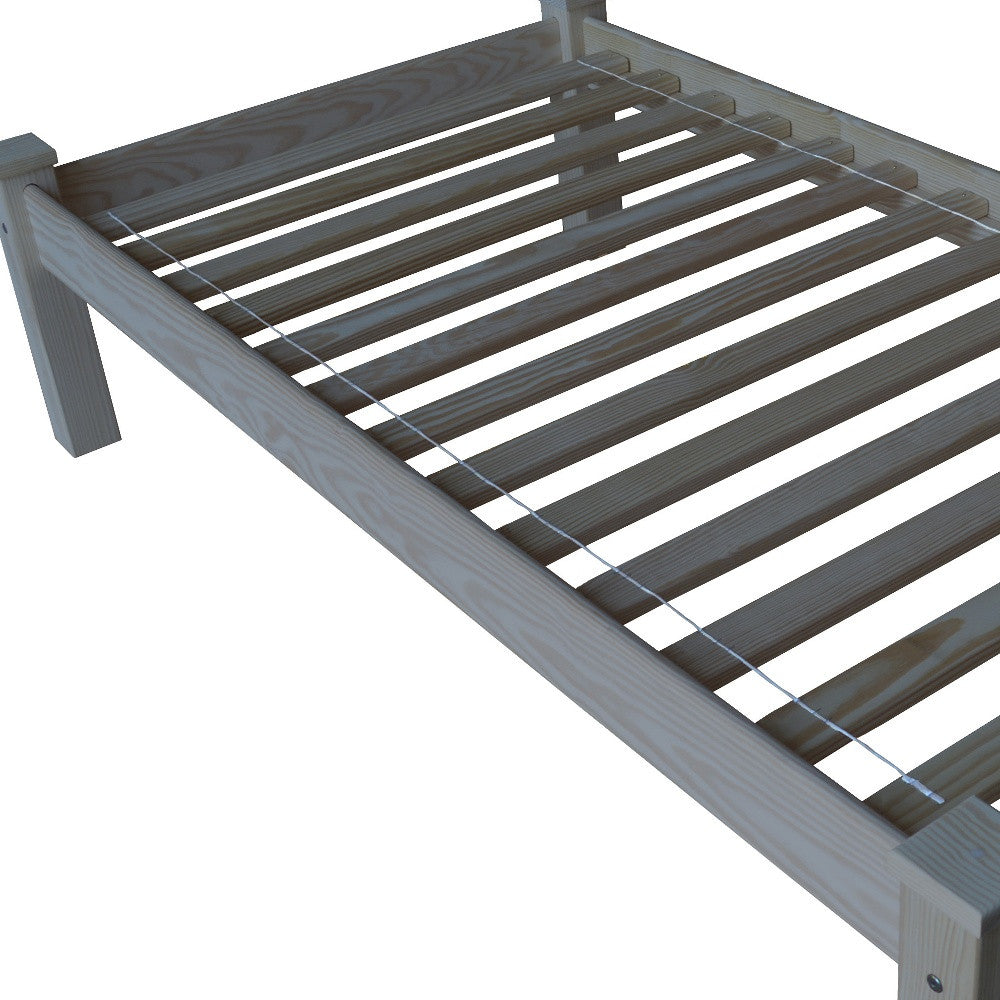 Gray Solid Wood Twin Bed Frame-3