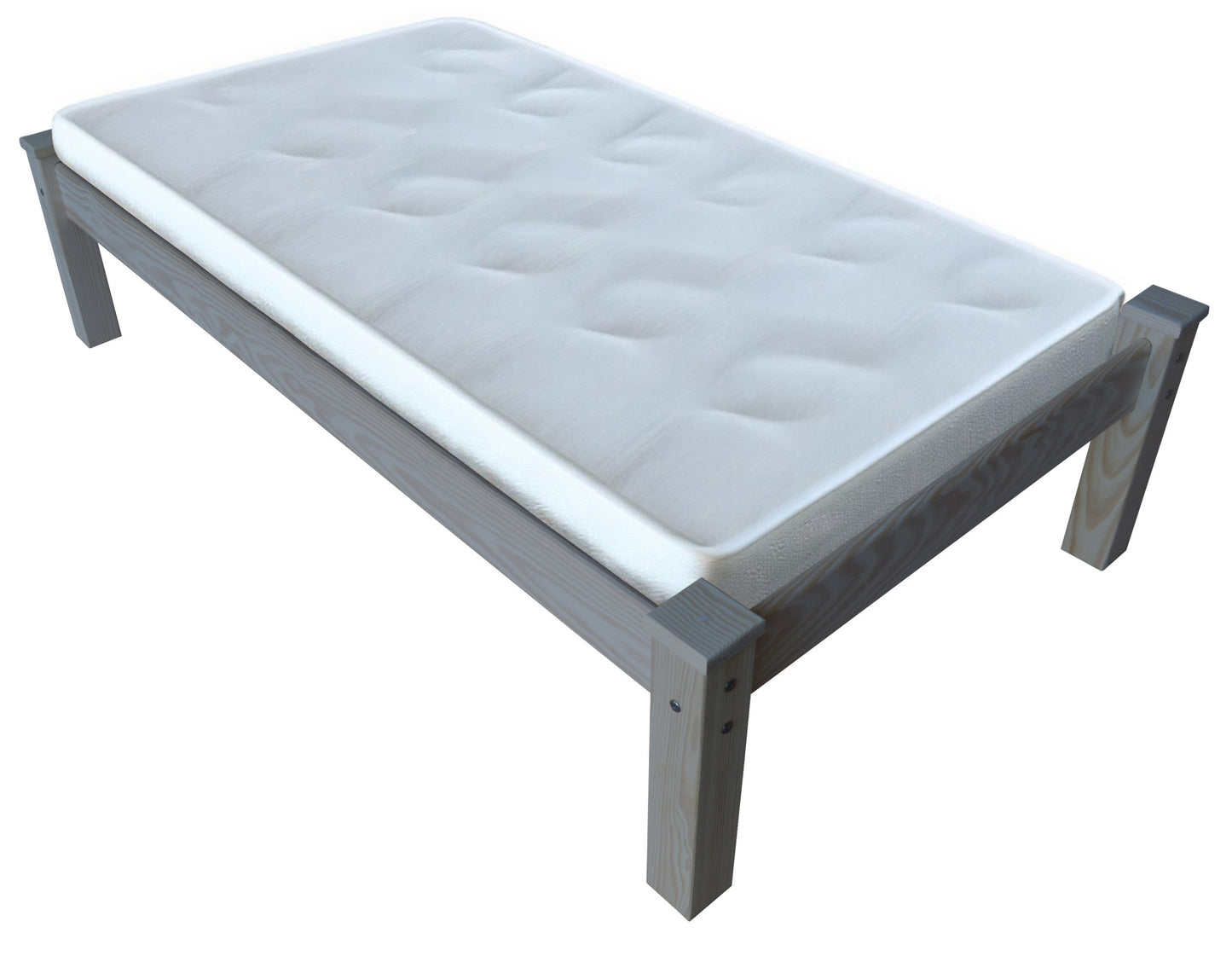Gray Solid Wood Twin Bed Frame-1