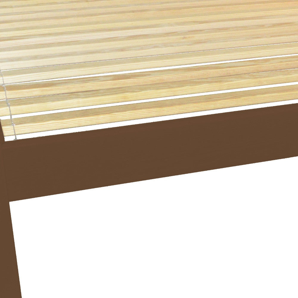 Brown Solid Wood Queen Bed Frame-3