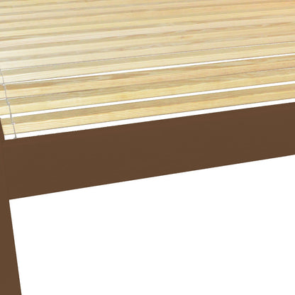 Brown Solid Wood Queen Bed Frame-3