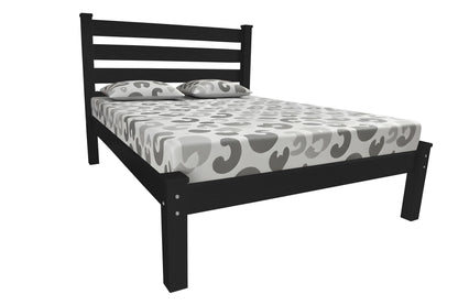 Black Solid Wood Full Bed Frame-1