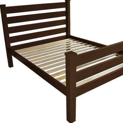 Brown Solid Wood Queen Bed Frame-5