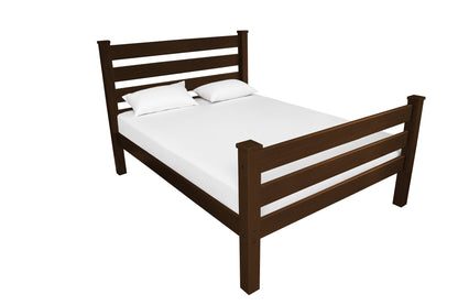 Brown Solid Wood Queen Bed Frame-1