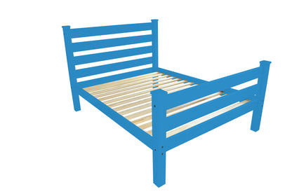 Caribbean Blue Solid Wood Queen Bed Frame-2