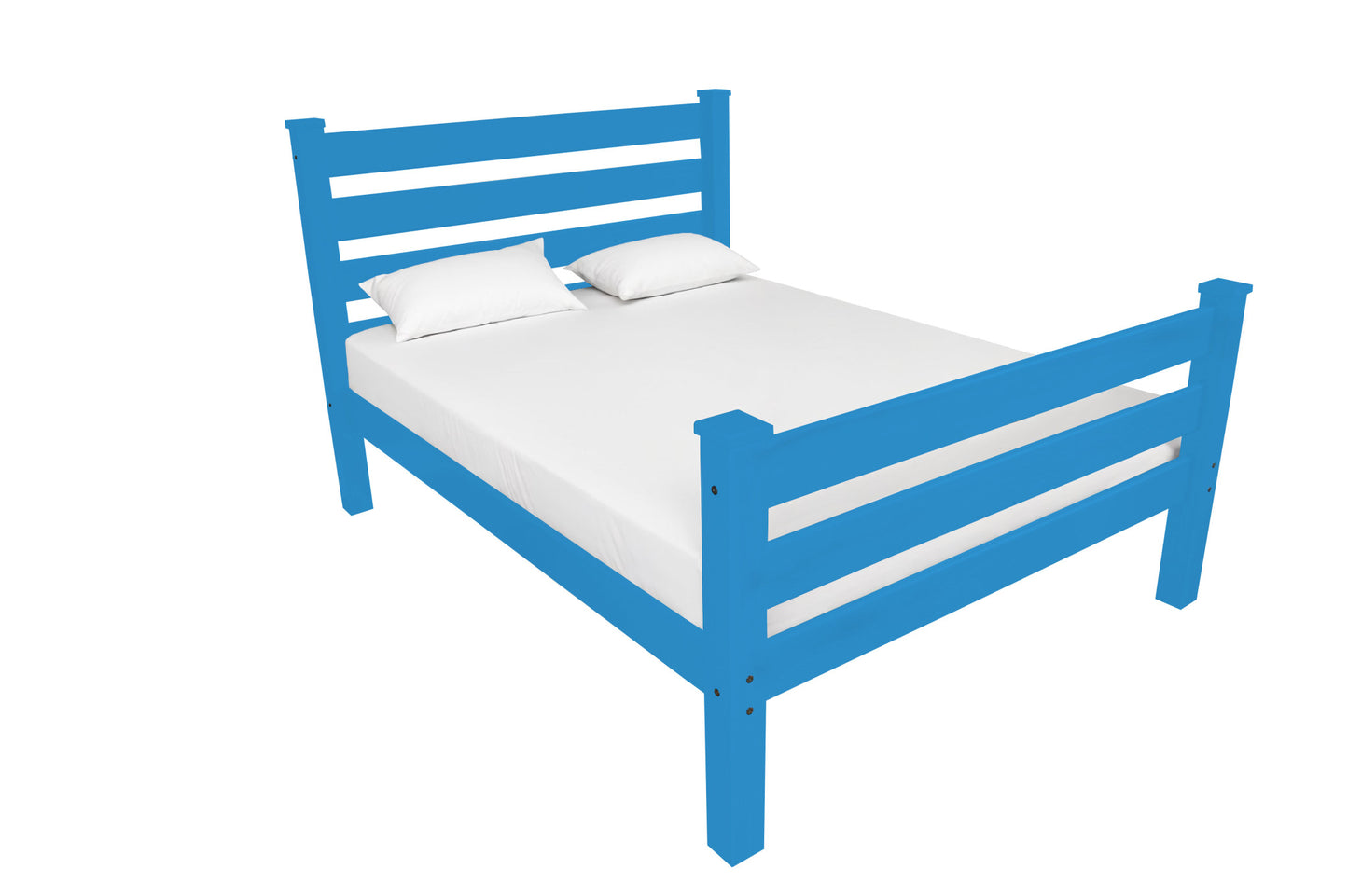 Caribbean Blue Solid Wood Queen Bed Frame-1