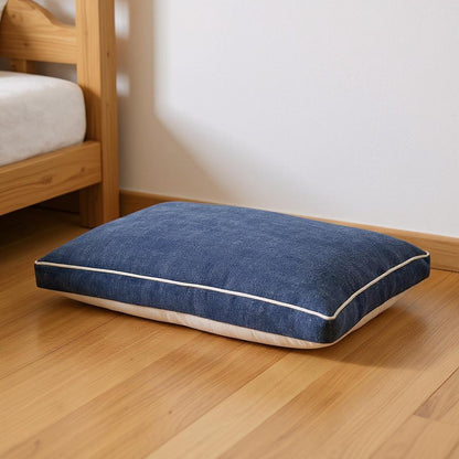 24" X 36" Stonewashed Blue Pillow Style Pet Bed With Removable Cover-0