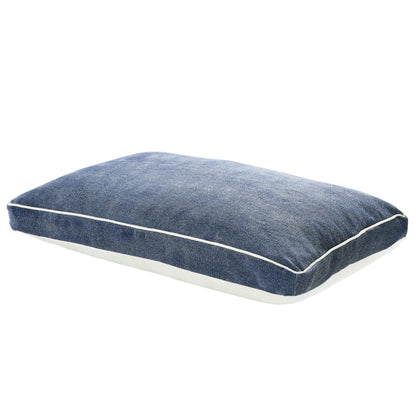 24" X 36" Stonewashed Blue Pillow Style Pet Bed With Removable Cover-2