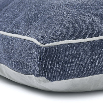 24" X 36" Stonewashed Blue Pillow Style Pet Bed With Removable Cover-6