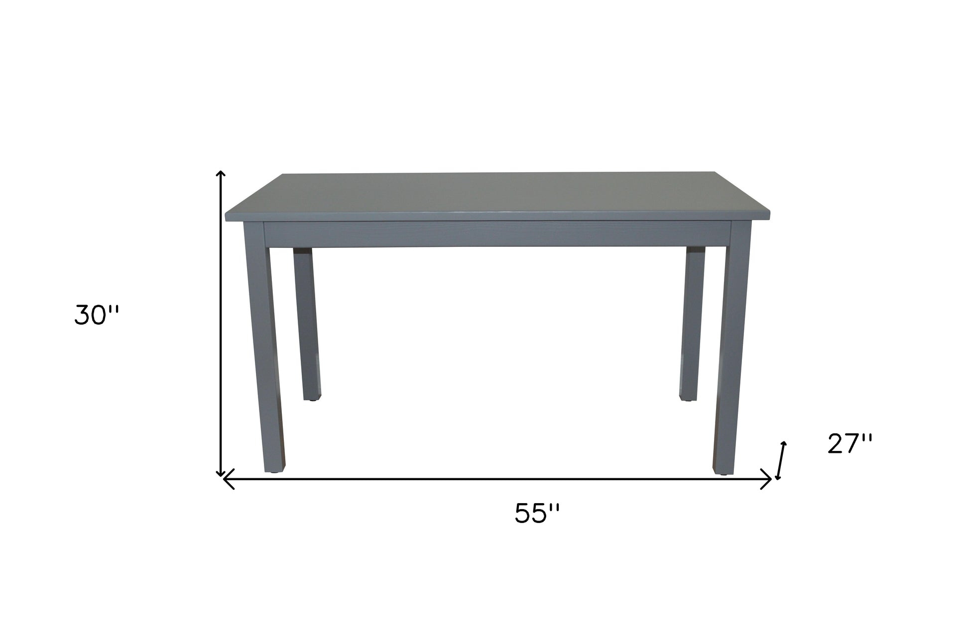 60" Gray Solid Wood Dining Table-8