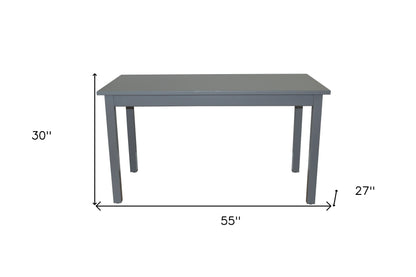 60" Gray Solid Wood Dining Table-8