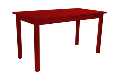 60" Fire Engine Red Solid Wood Dining Table-2
