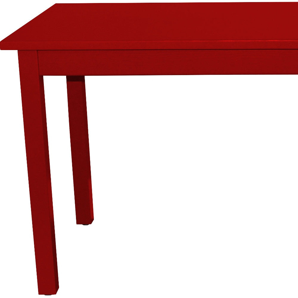 60" Fire Engine Red Solid Wood Dining Table-3