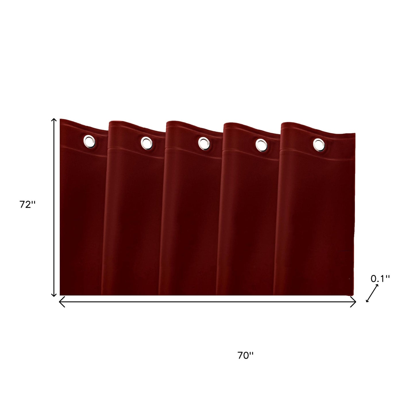 72" Burgundy Vinyl Shower Curtain Liner-3
