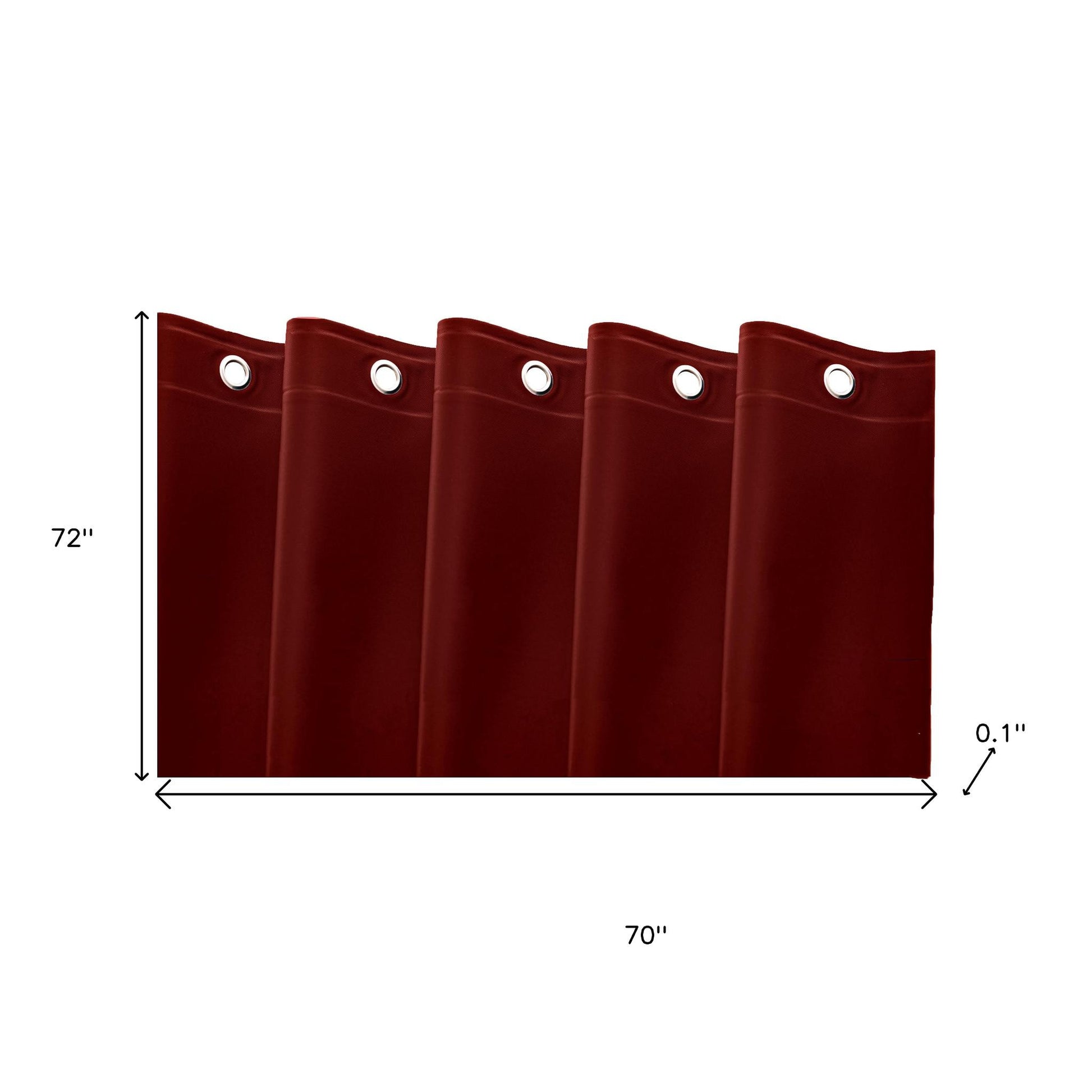 72" Burgundy Vinyl Shower Curtain Liner-3