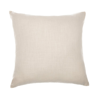 24" Ivory Check Cotton Blend Throw Pillow With Embroidery-2