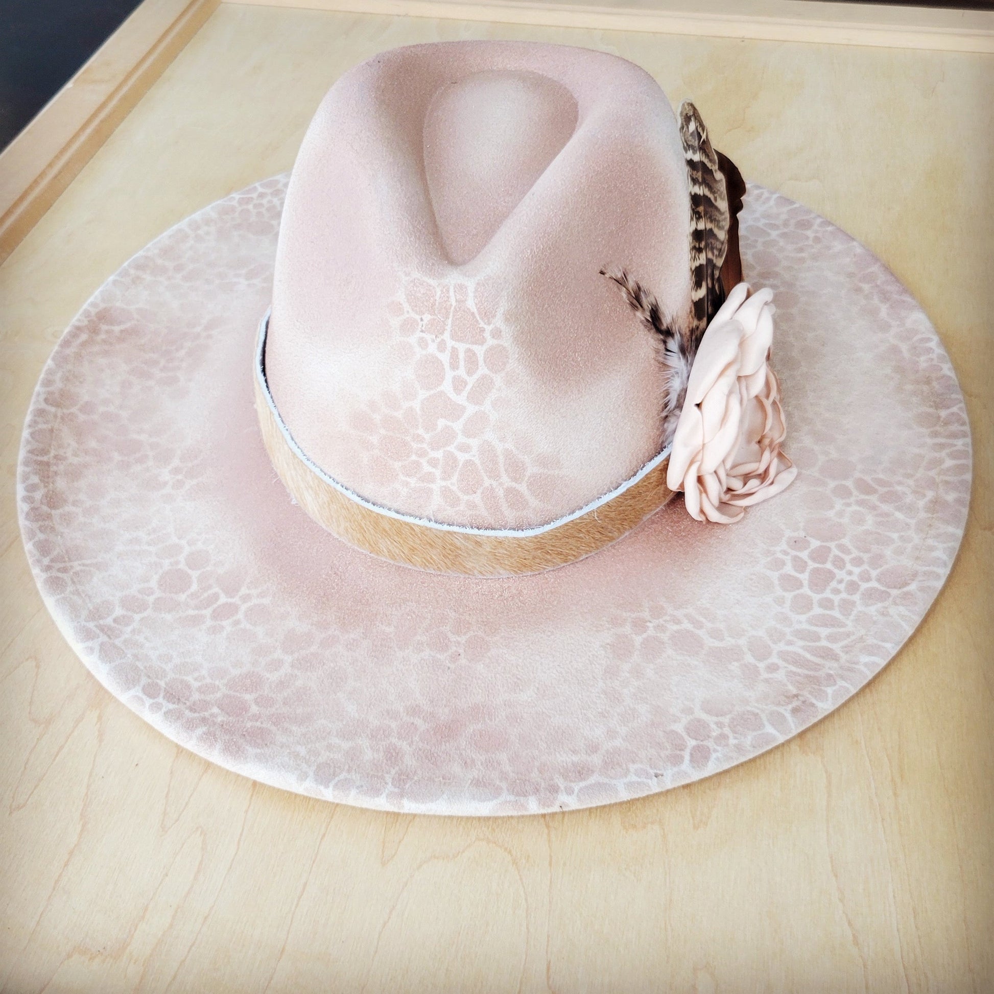 CUSTOM Hand-Painted Cowgirl Western Boho Hat A109-1