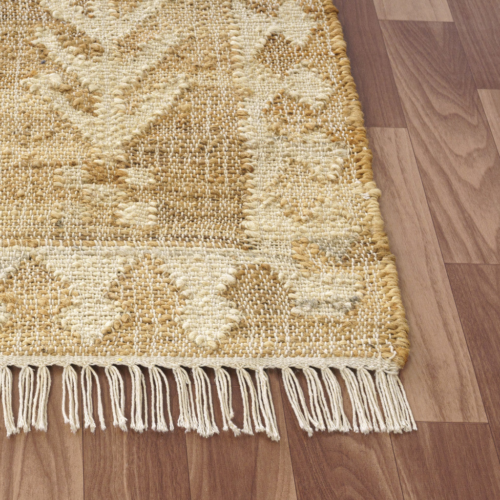 5' X 8' Brown Medallion Hand Woven Area Rug-6