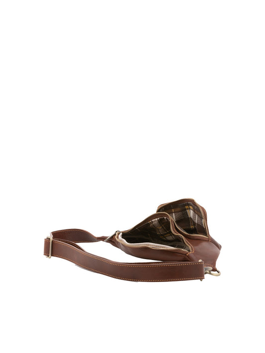 Marsupio da uomo In Vera pelle Made in Italy 30x15x8,5 cm-0