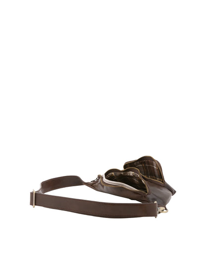 Marsupio da uomo In Vera pelle Made in Italy 30x15x8,5 cm-4