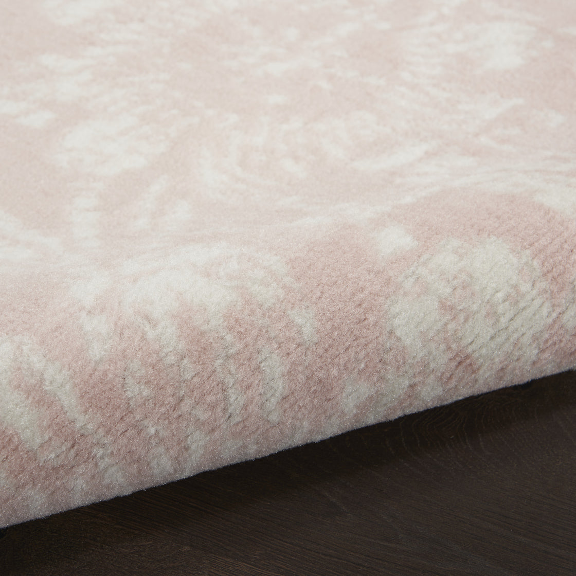 2' X 3' Pink and Ivory Floral Distressed Area Rug-4
